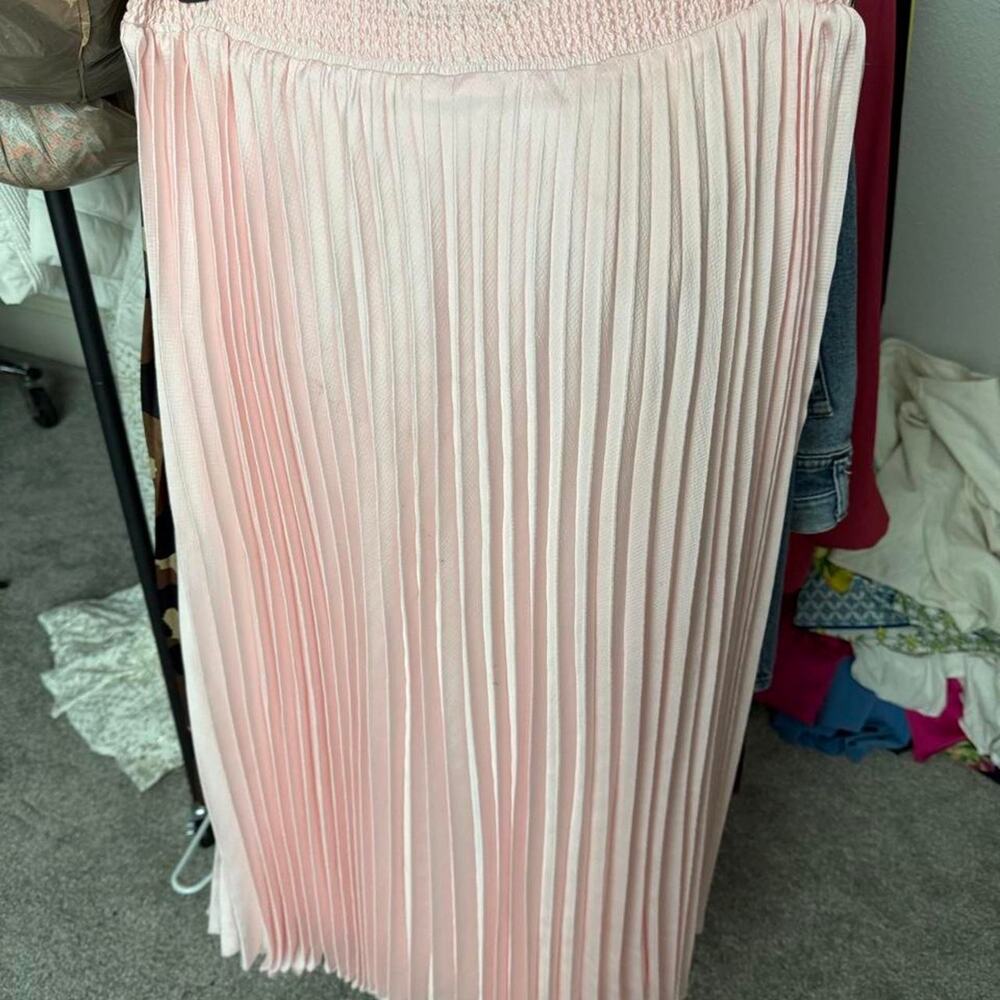 Wd ny pink pleated midi